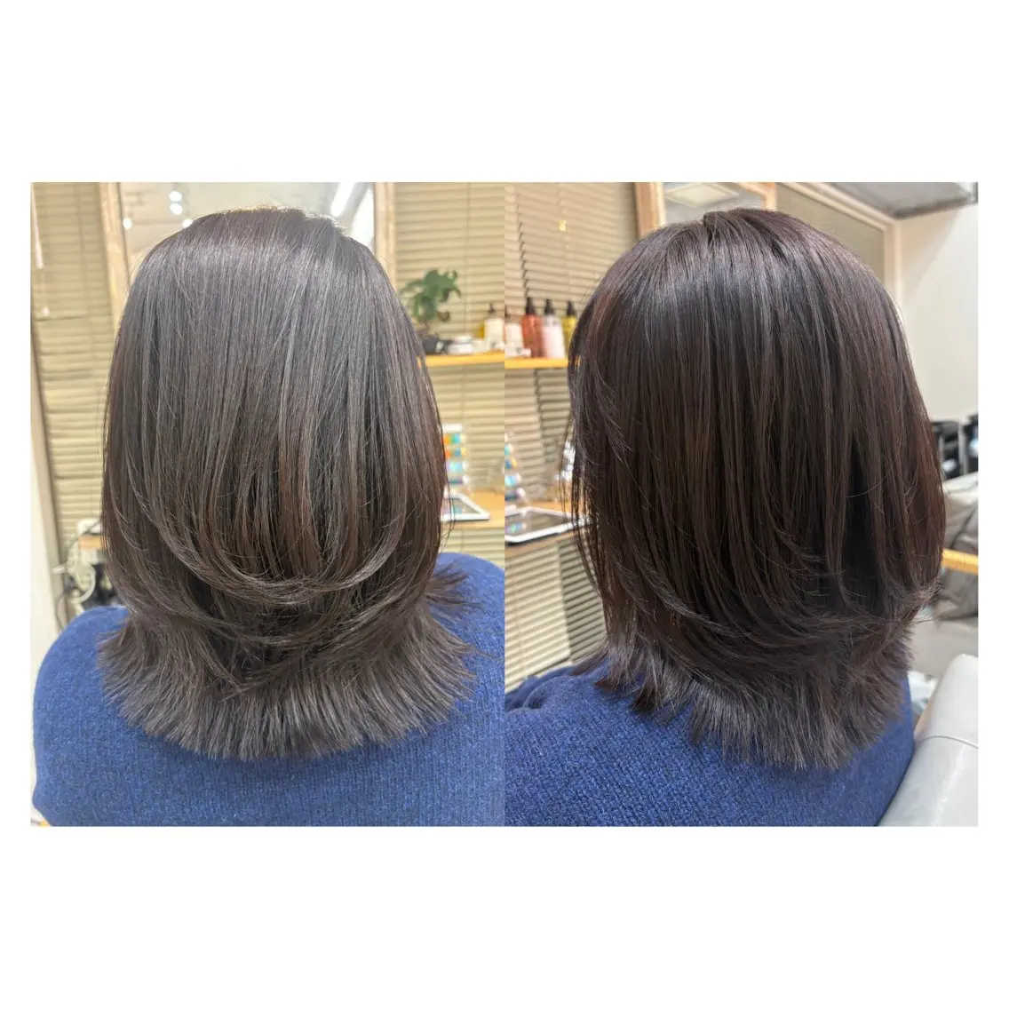 ミディアム レイヤーカット・ 縮毛矯正 星野のヘアスタイル