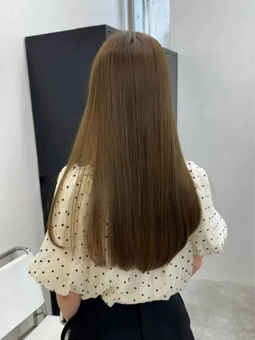 ロング カラー ベージュカラー オリーブベージュ ヘアカラー 髪質改善カラー♡/ 縮毛矯正/珠貴のヘアスタイル