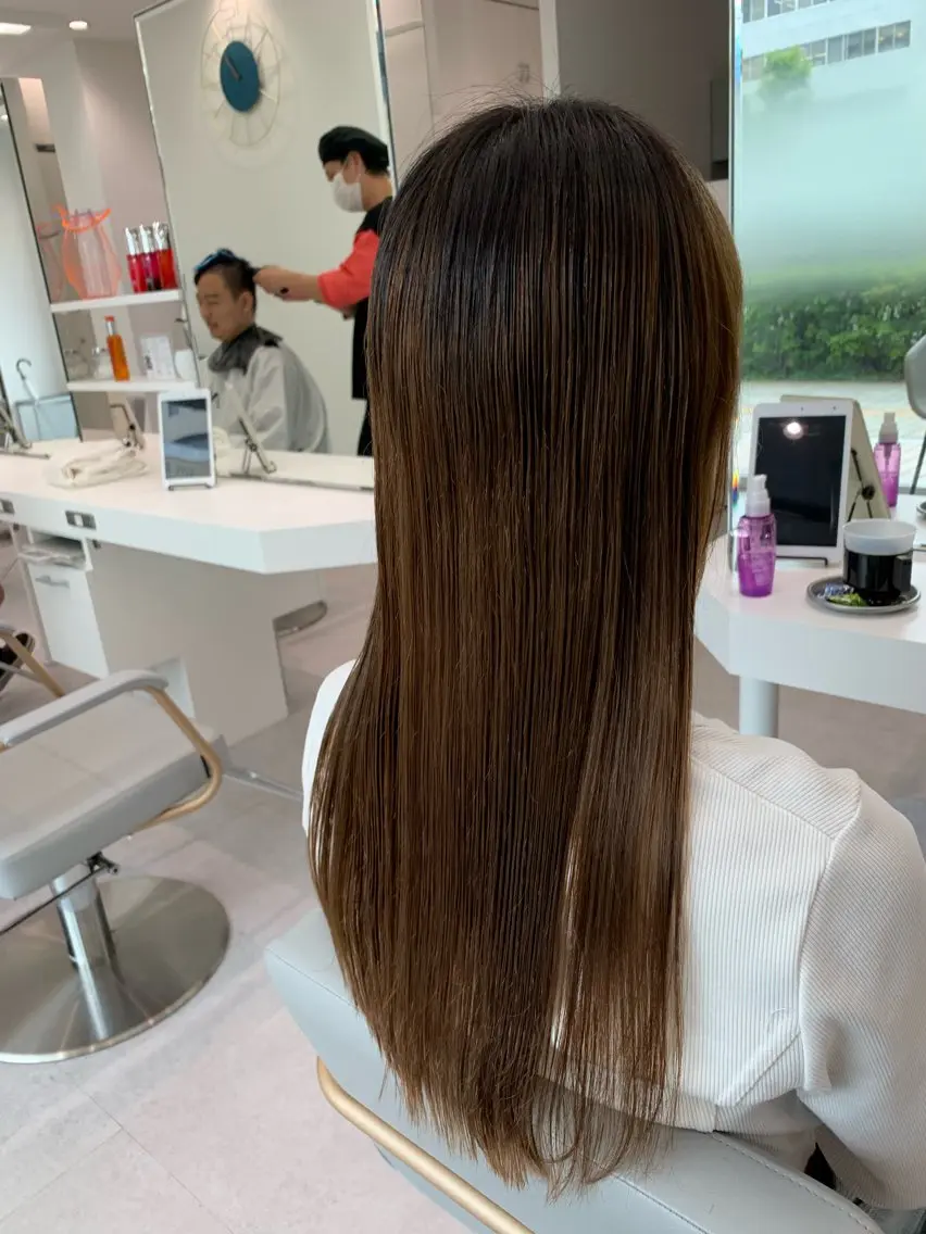 ロング パーマ ブリーチでもできる 縮毛矯正相原慎🌈のヘアスタイル