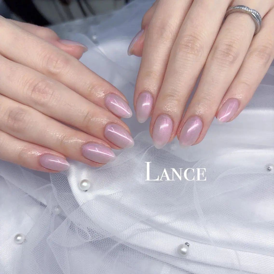 ネイル オーロラネイル フットネイル フレンチネイル ガラスフレンチ 氷ネイル・うるうるネイル ハンドネイル Lance nailのネイルデザイン