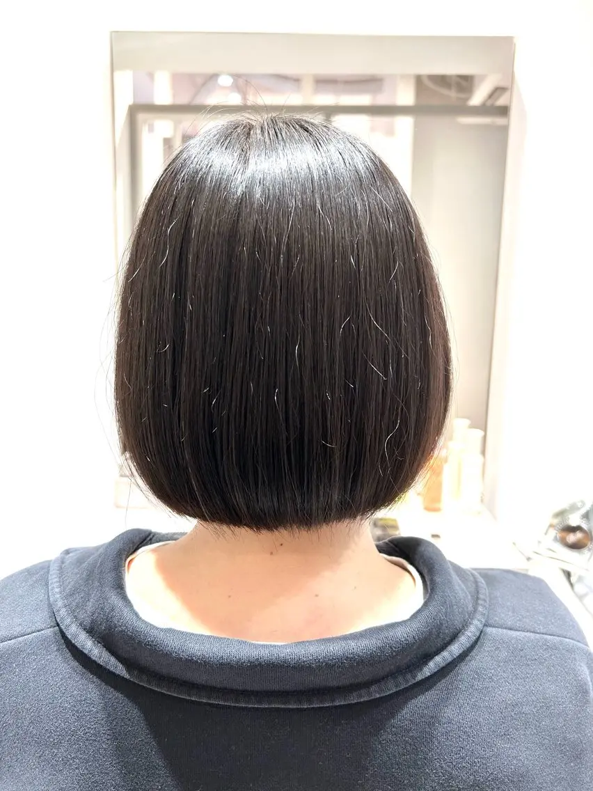ショート パーマ カット 縮毛矯正 似合わせボブ🫧 丸みショート藤本のヘアスタイル