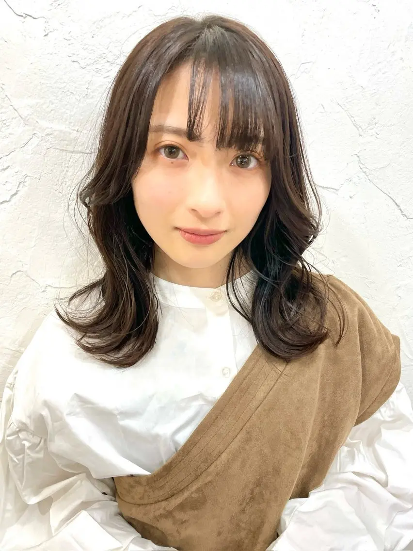 セミロング 似合わせカット カット ヘアカラー 縮毛矯正 トリートメント 髪質改善 縮毛矯正/ レイヤー/銀座/本木のヘアスタイル