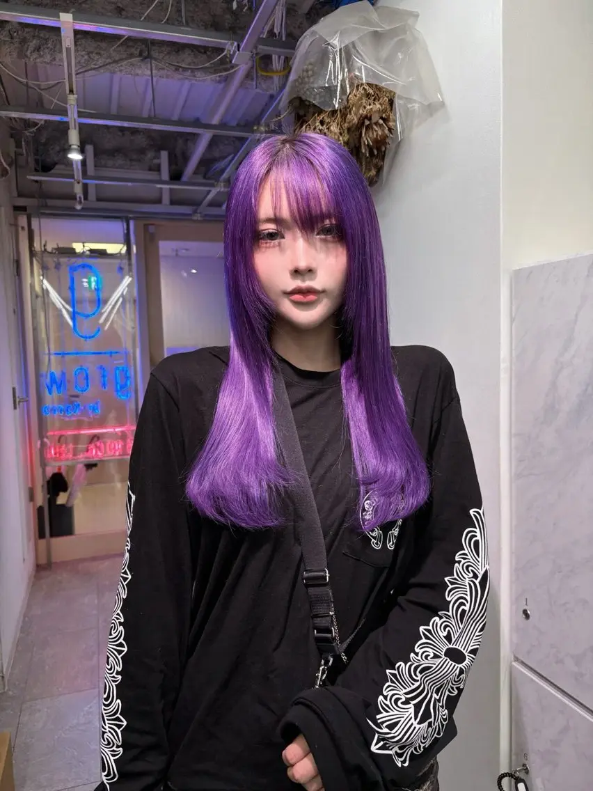 ロング カラー プルエクステ ブリーチ エクステ カット ヘアカラー エクステ 🪸店長ハイトーン エクステmisakiのヘアスタイル