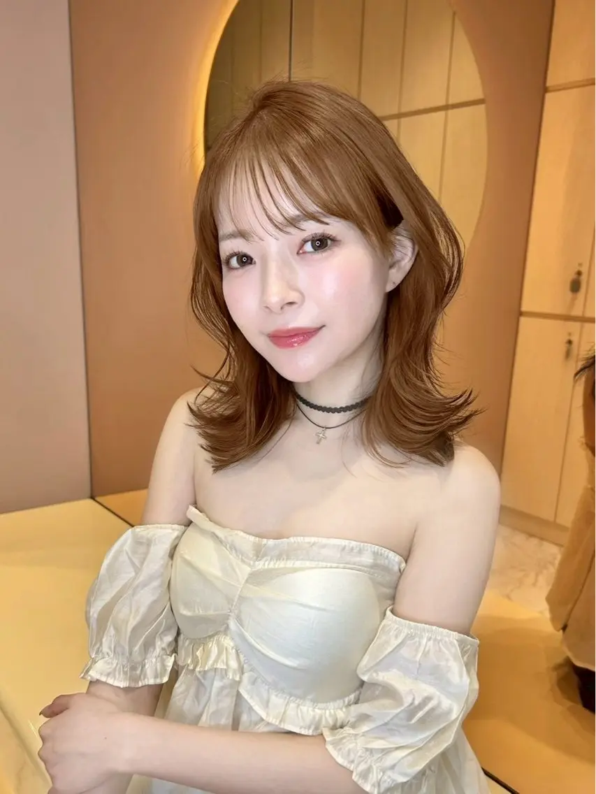 セミロング カット トリートメント ヘアセット 大宮ブリーチ縮毛⭕️ 暗髪レイヤーしょうまのヘアスタイル