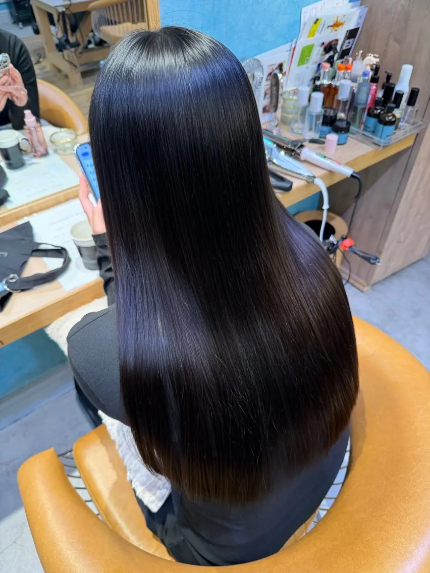ロング カット ヘアカラー 縮毛矯正 トリートメント ♥️ダブルカラー/ 髪質改善/優希/大宮のヘアスタイル