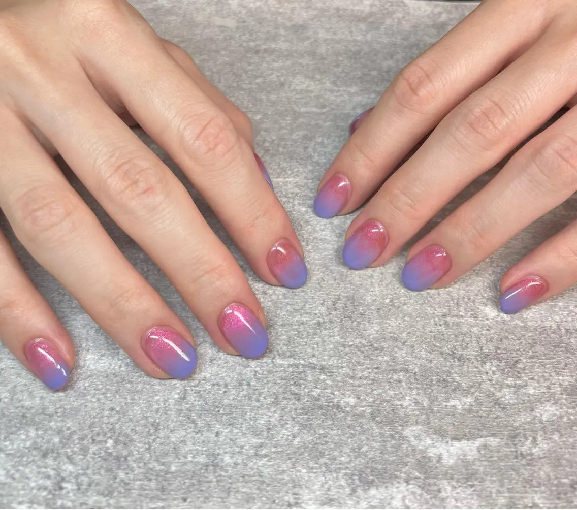 ネイル ブルー マグネットネイル 持ち込み ハンドネイル フットネイル with hues AYAのネイルデザイン