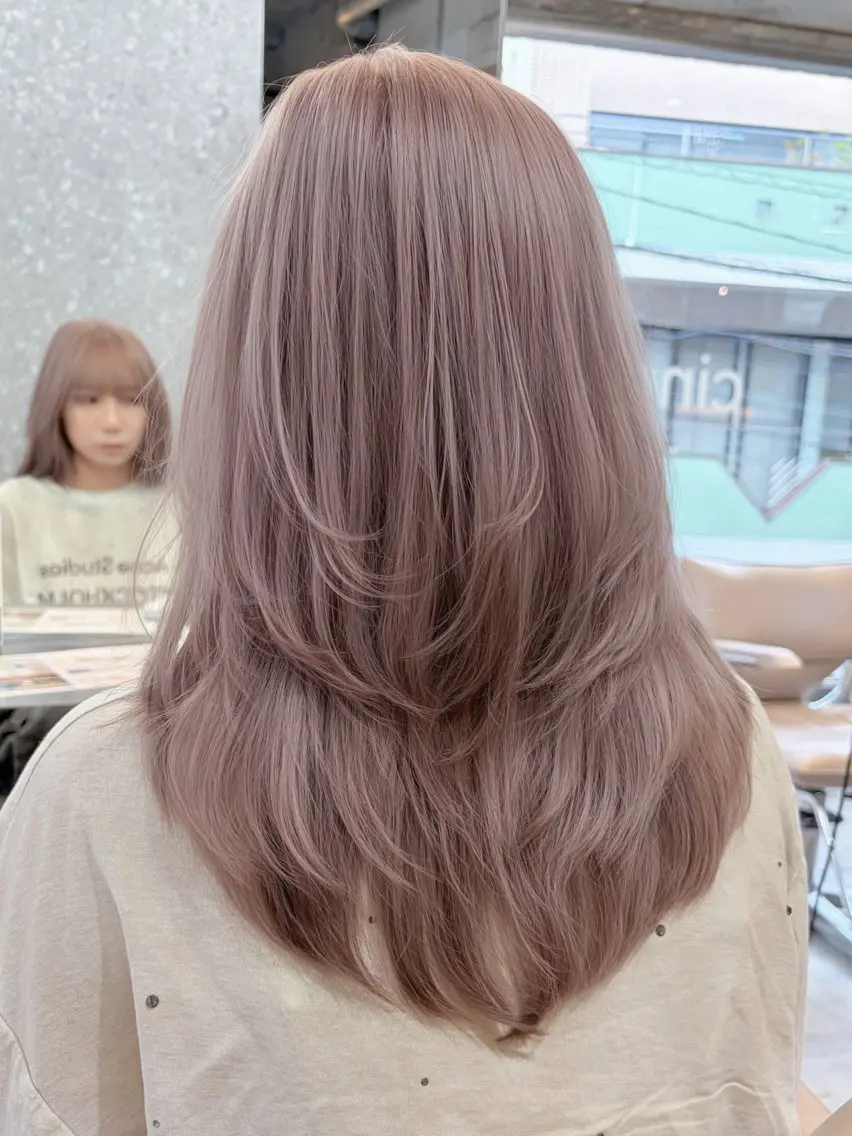 セミロング カラー ヘアカラー トリートメント 失敗しないハイトーン ✨ハッシュカットミワのヘアスタイル