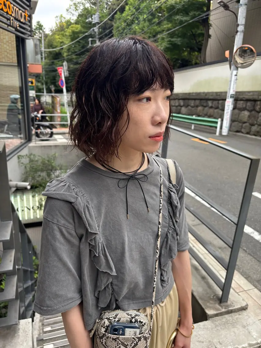 ミディアム ミディアムパーマ ボブ レイヤーカット マレットヘア パーマ ショート･ボブ SHOTAのヘアスタイル