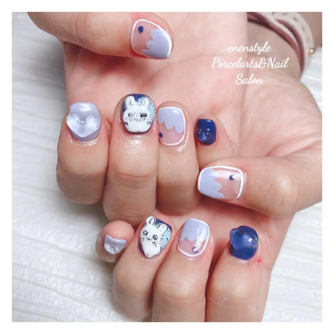 ミディアム ネイル 🐾enen style 🐾のネイルデザイン