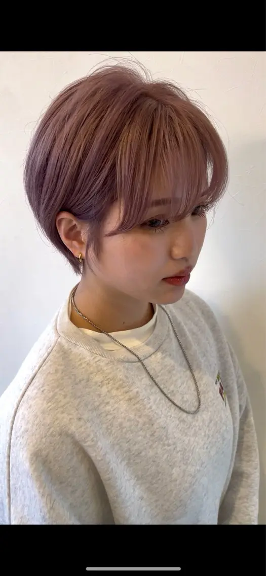 ショート 丸みショート ショートヘア 🌟TOSHI/透明 感カラー/ショートのヘアスタイル
