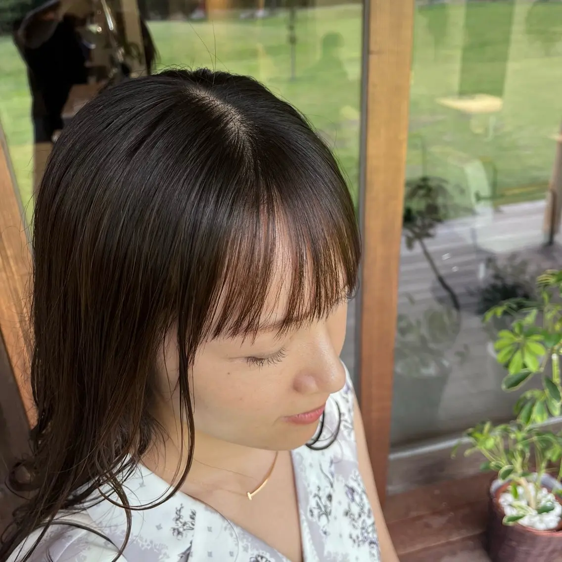 ロング 顔周りカット Glanz hair 坂牛匠のヘアスタイル