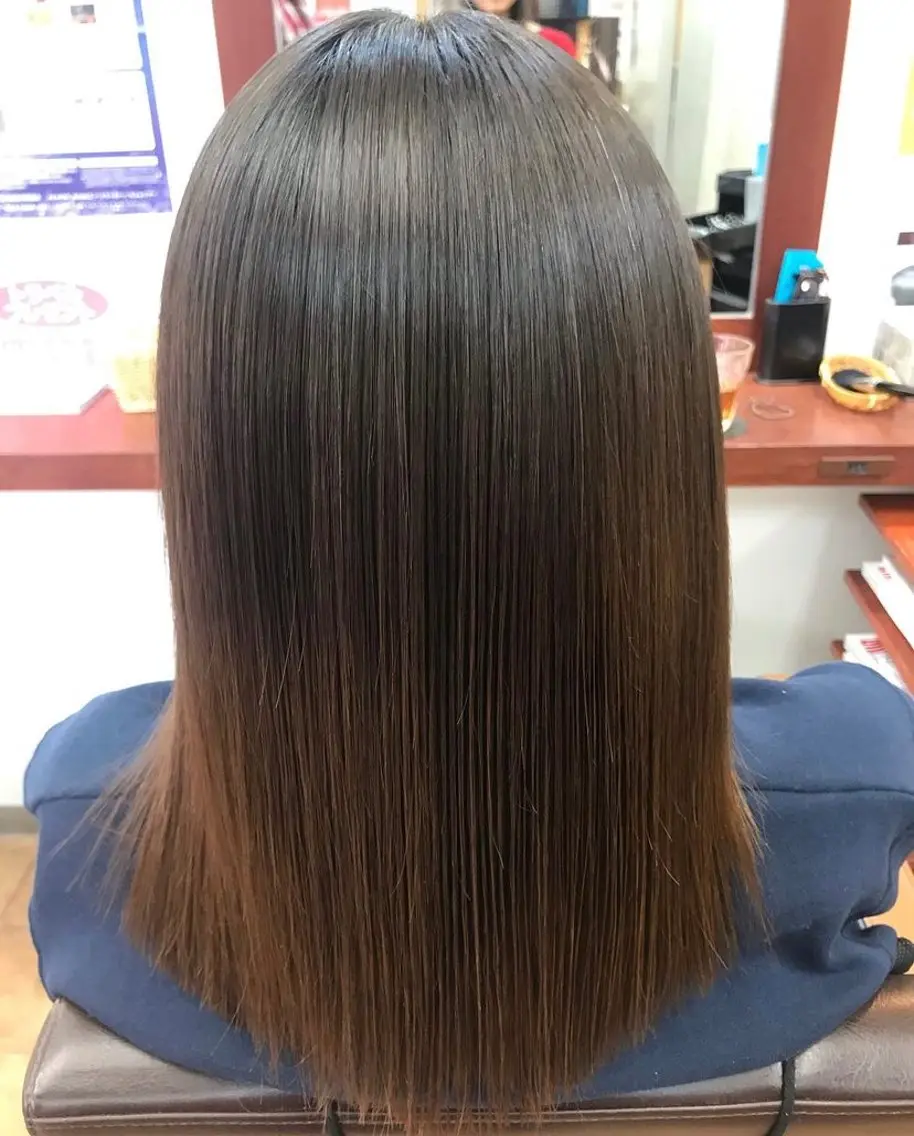 ロング 縮毛矯正 トリートメント 染谷 れなのヘアスタイル
