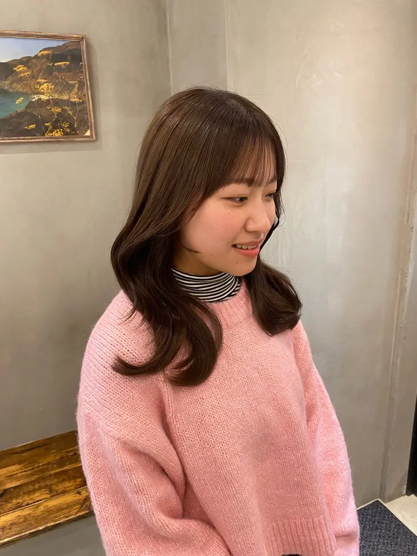 セミロング カット ヘアカラー トリートメント 新宿/顔周りカット +レイヤー=しずく♩のヘアスタイル