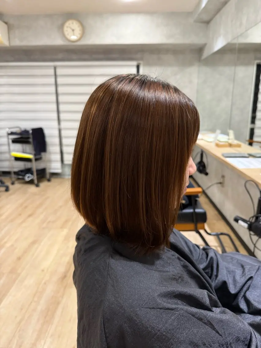ショート 縮毛矯正 縮毛矯正 安藤 来桃のヘアスタイル