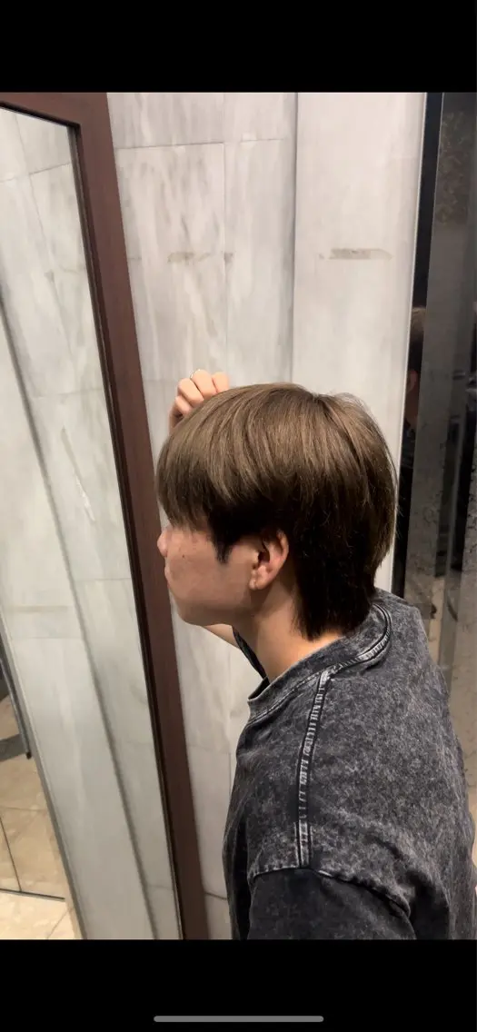 ショート カラー メンズ ブラウンカラー 透明感カラー ホンマハルヤ/ パーマ・カラーのヘアスタイル