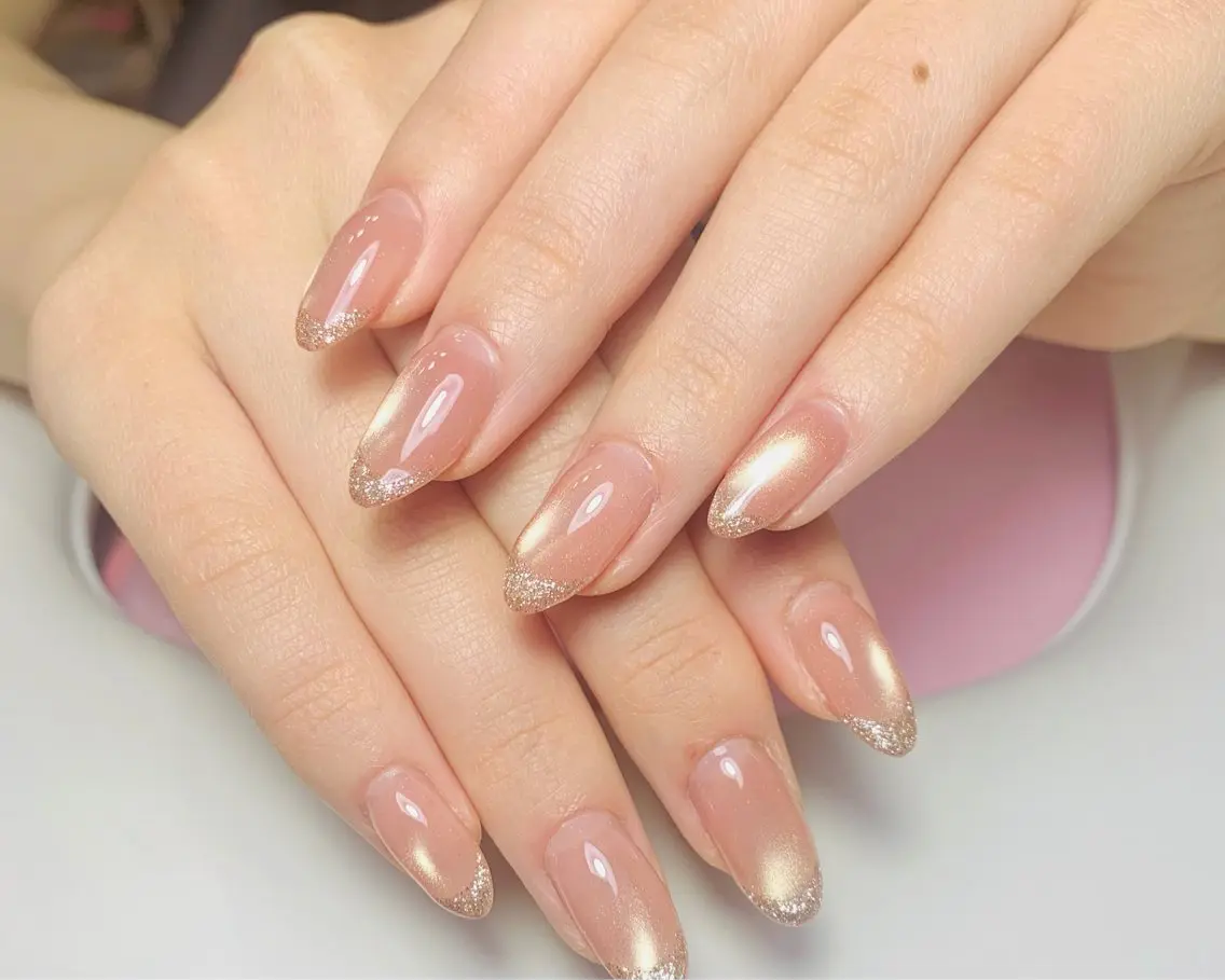 ネイル チークネイル 長さ出し フットネイル 韓国ネイル マグネットネイル ハンドネイル ハンドケア AN NAIL _HOAのネイルデザイン