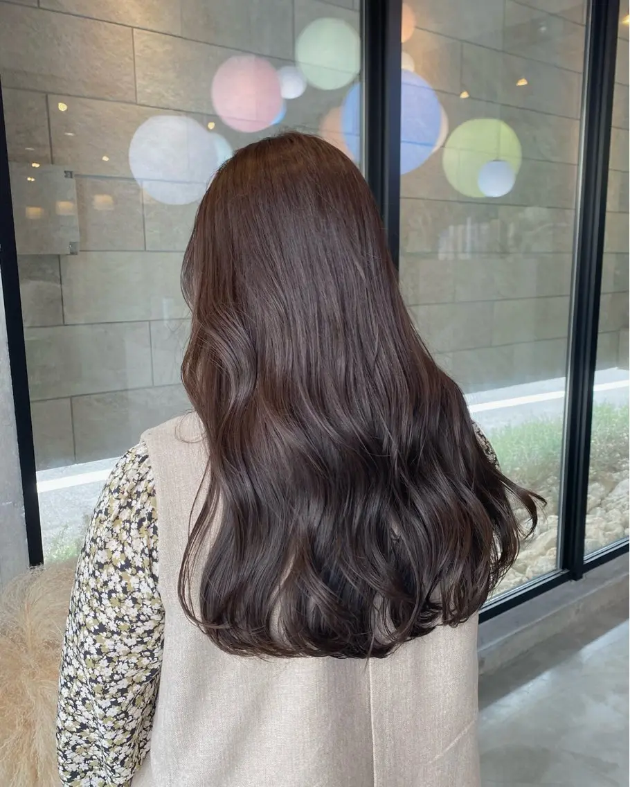 ロング カラー アッシュ アッシュブラウン ブラウンカラー 佐々木 彩乃のヘアスタイル