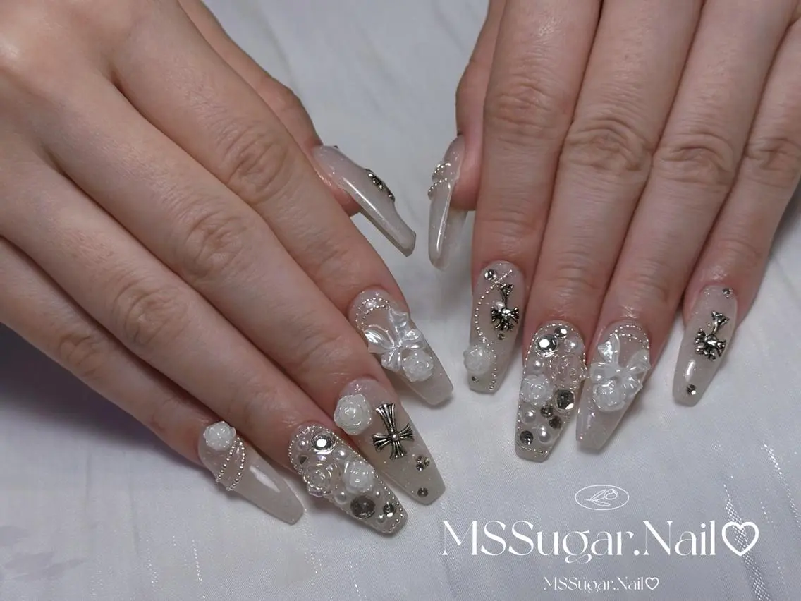 ネイル ハロウィン ロングネイル マグネットネイル スカルプネイル ネイルチップ MSSugar Nailのネイルデザイン