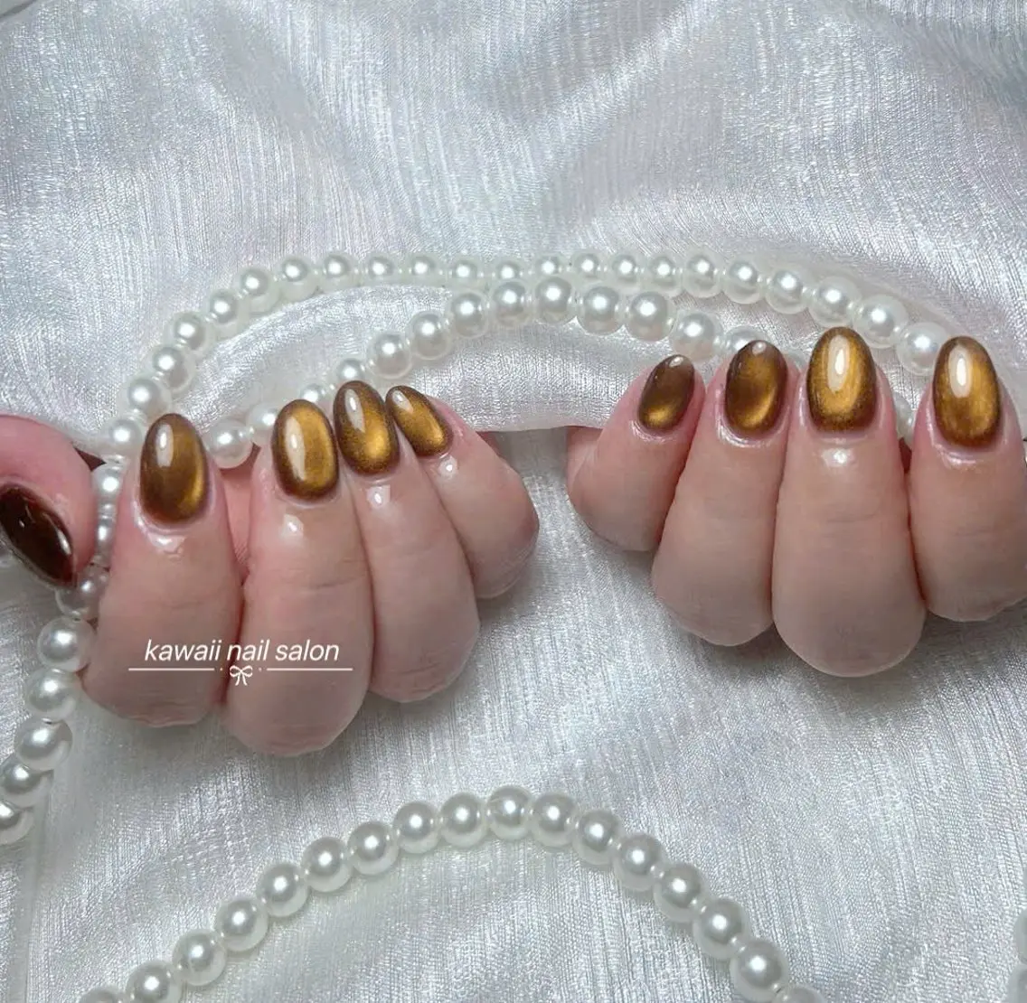 ネイル 長さ出し フレンチネイル ジェルネイル 韓国ネイル マグネットネイル Kawaii _Nailのネイルデザイン