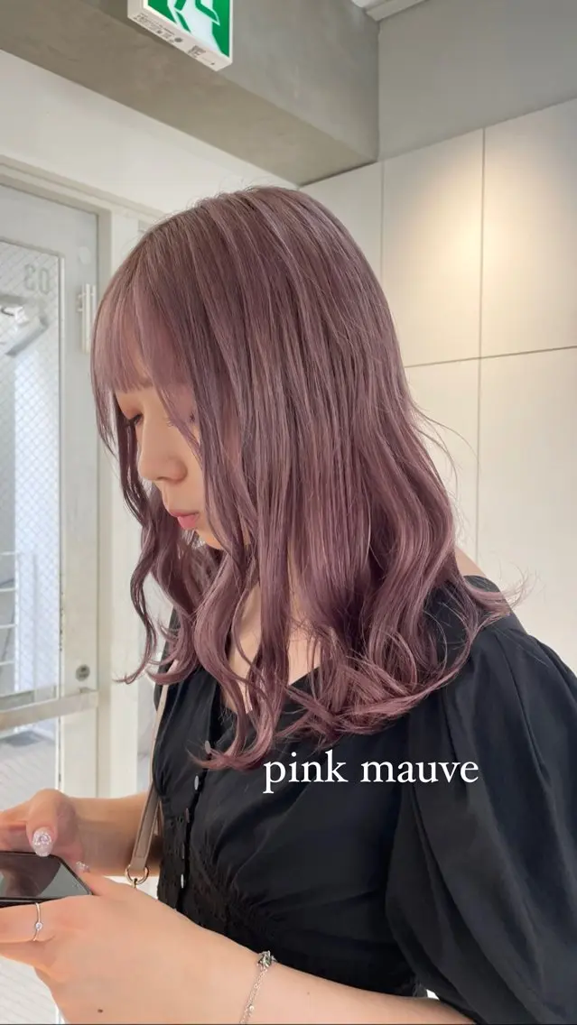 ミディアム カラー ヘアアレンジ ブリーチ ピンクカラー ヘアカラー トリートメント ヘアセット topstylist 🖤川辺晴加のヘアスタイル