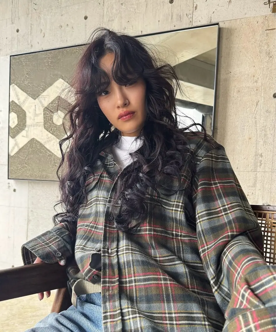 ロング カラー ロングレイヤー ボブ 顔まわりレイヤー 顔周りカット レイヤーカット カット ヘアカラー YOKO/パーマ レイヤーカットのヘアスタイル