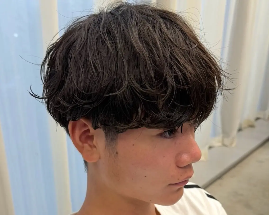 パーマ メンズ メンズパーマ シャドーパーマ カット パーマ 中川 稜のヘアスタイル