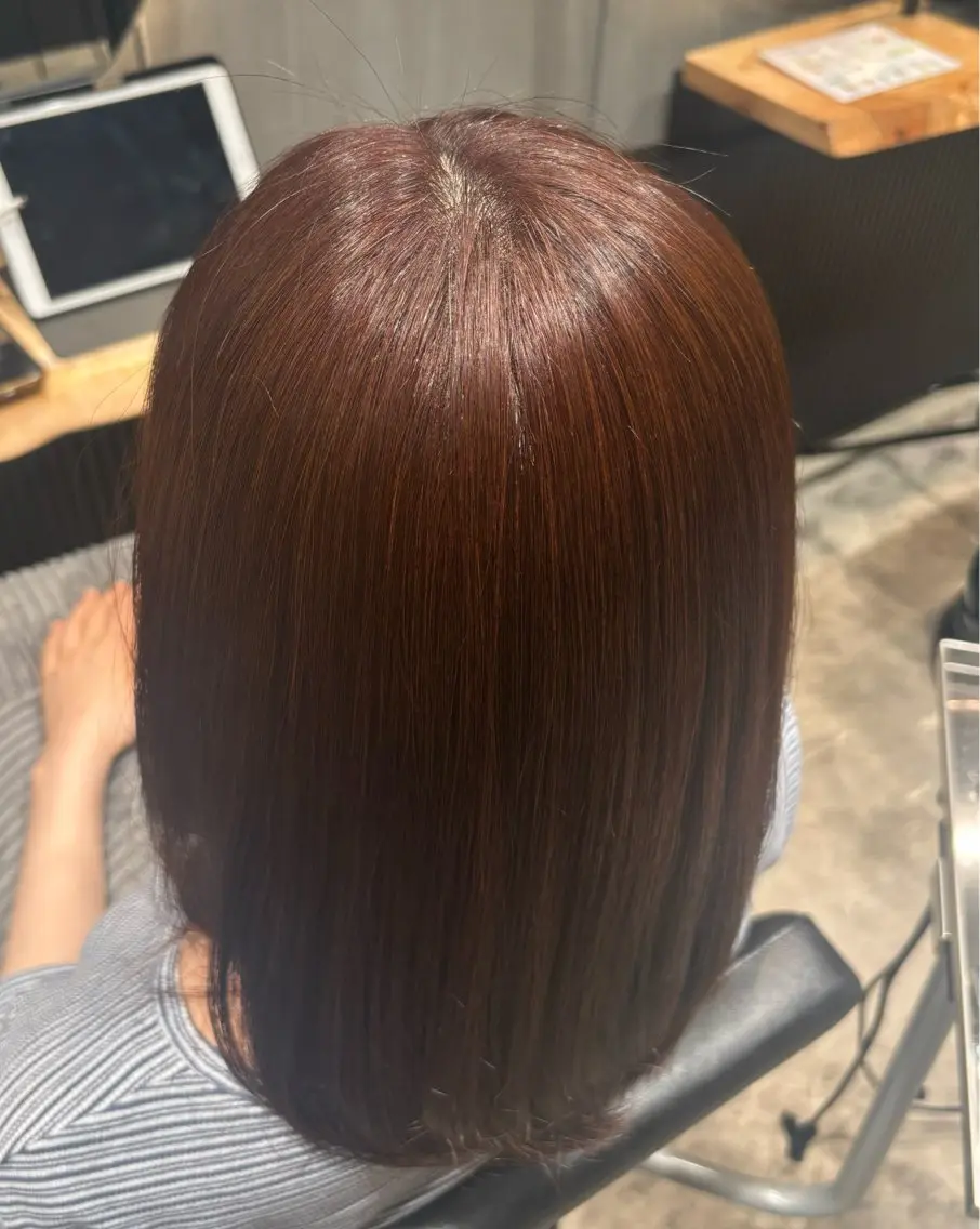 ミディアム ヘアカラー あずま みはなのヘアスタイル