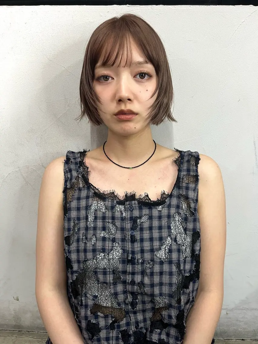 ショート カラー ベージュカラー ブリーチ ヘアカラー 🤍ボブ/ベージュ 🤍honoのヘアスタイル