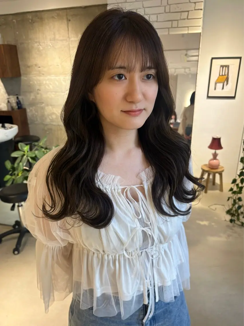 ロング カラー オリーブカラー カット ヘアカラー トリートメント yuki ♡のヘアスタイル