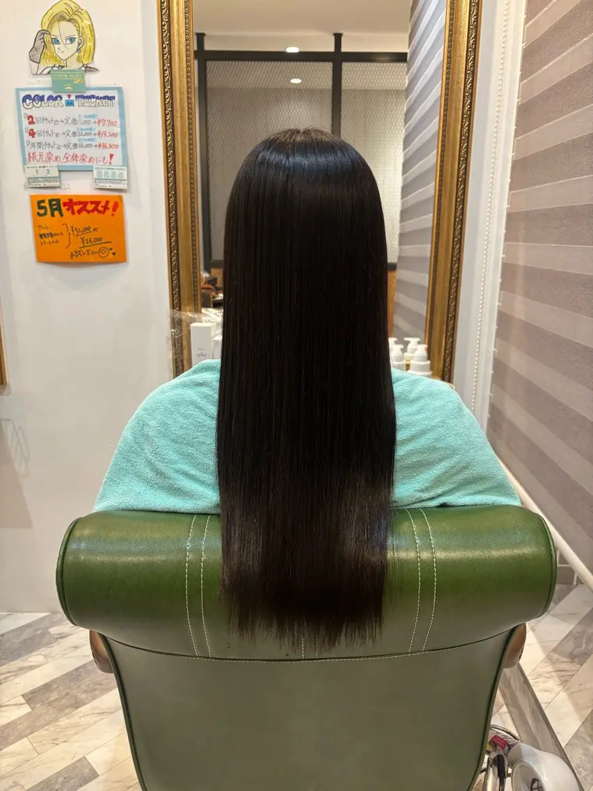 ロング 縮毛矯正 長内 もえのヘアスタイル