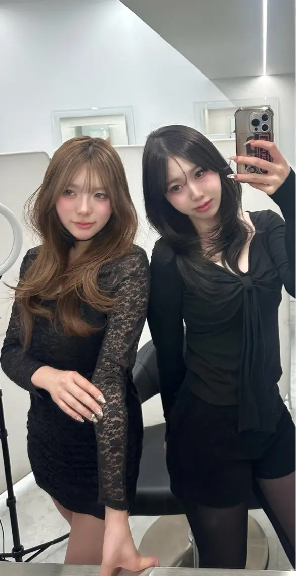 ロング カラー ヘアアレンジ カット ヘアカラー 大人っぽ中韓レディ ヘア🤍MAOのヘアスタイル