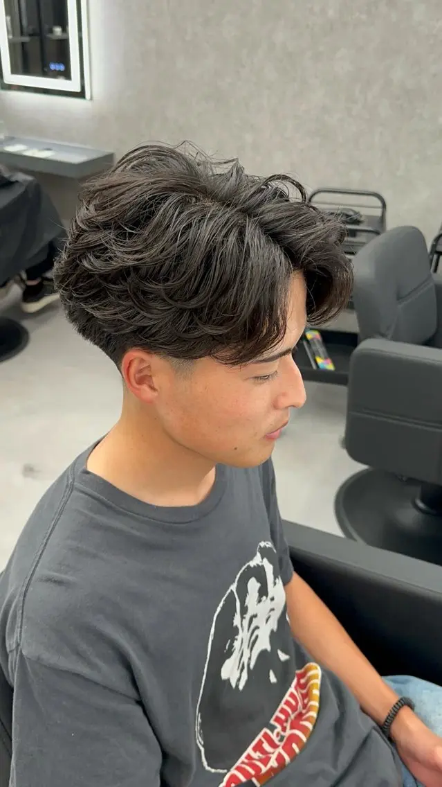 カラー パーマ メンズ センターパート カット STANCE MEN'S公式のヘアスタイル
