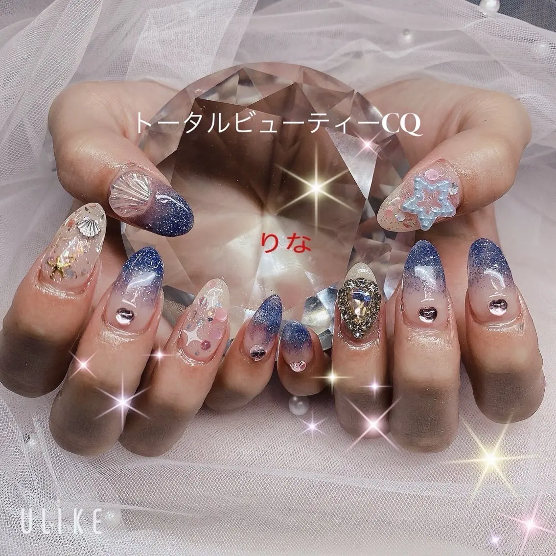 ハンドネイル長さ出し10本➕持ち込みデザイン15980円LINE公式かホットペッパーなら11980円キャンペーン中の写真