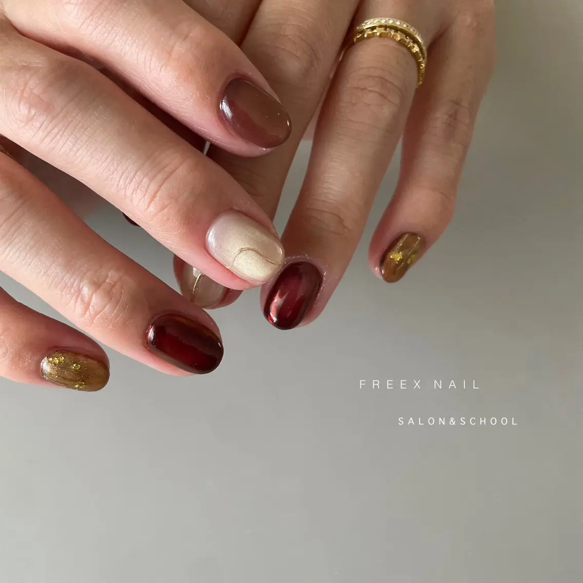 ネイル 冬ネイル ハンドネイル フットネイル freex nail /ニュアンス/個性派のネイルデザイン