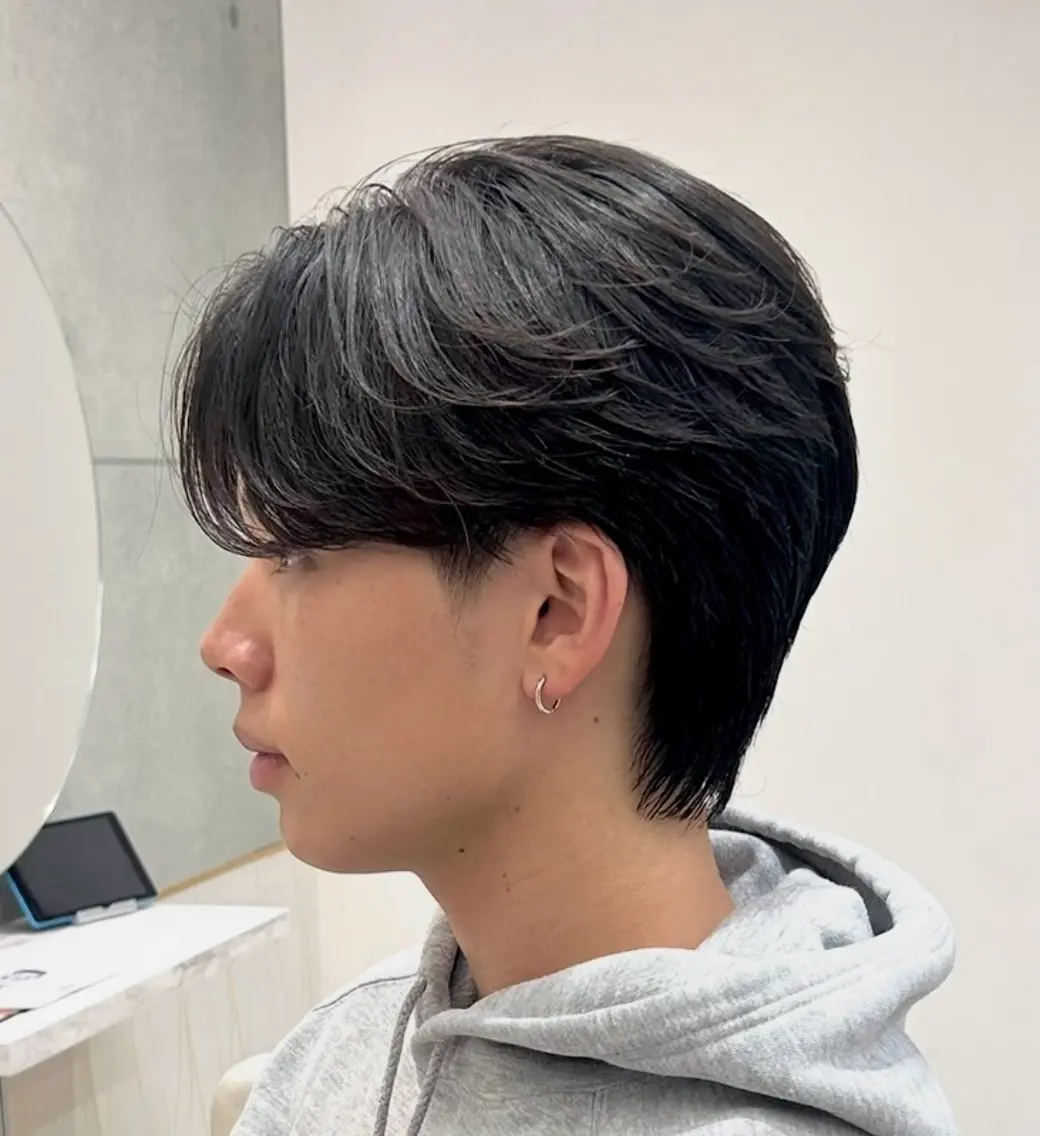 ショート パーマ メンズ カット パーマ 岩城 滉成のヘアスタイル
