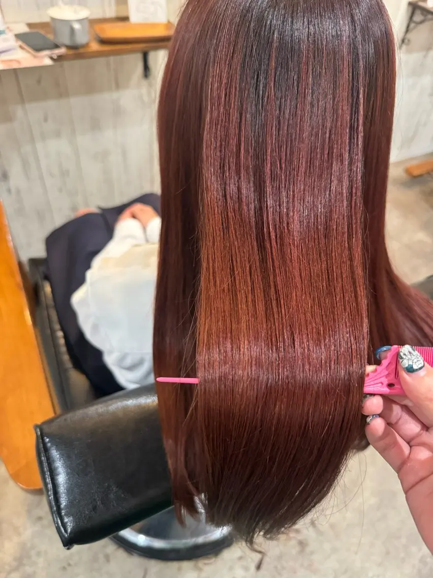 ロング カラー パーマ ストレートパーマ 9日◎髪質改善 misatoのヘアスタイル