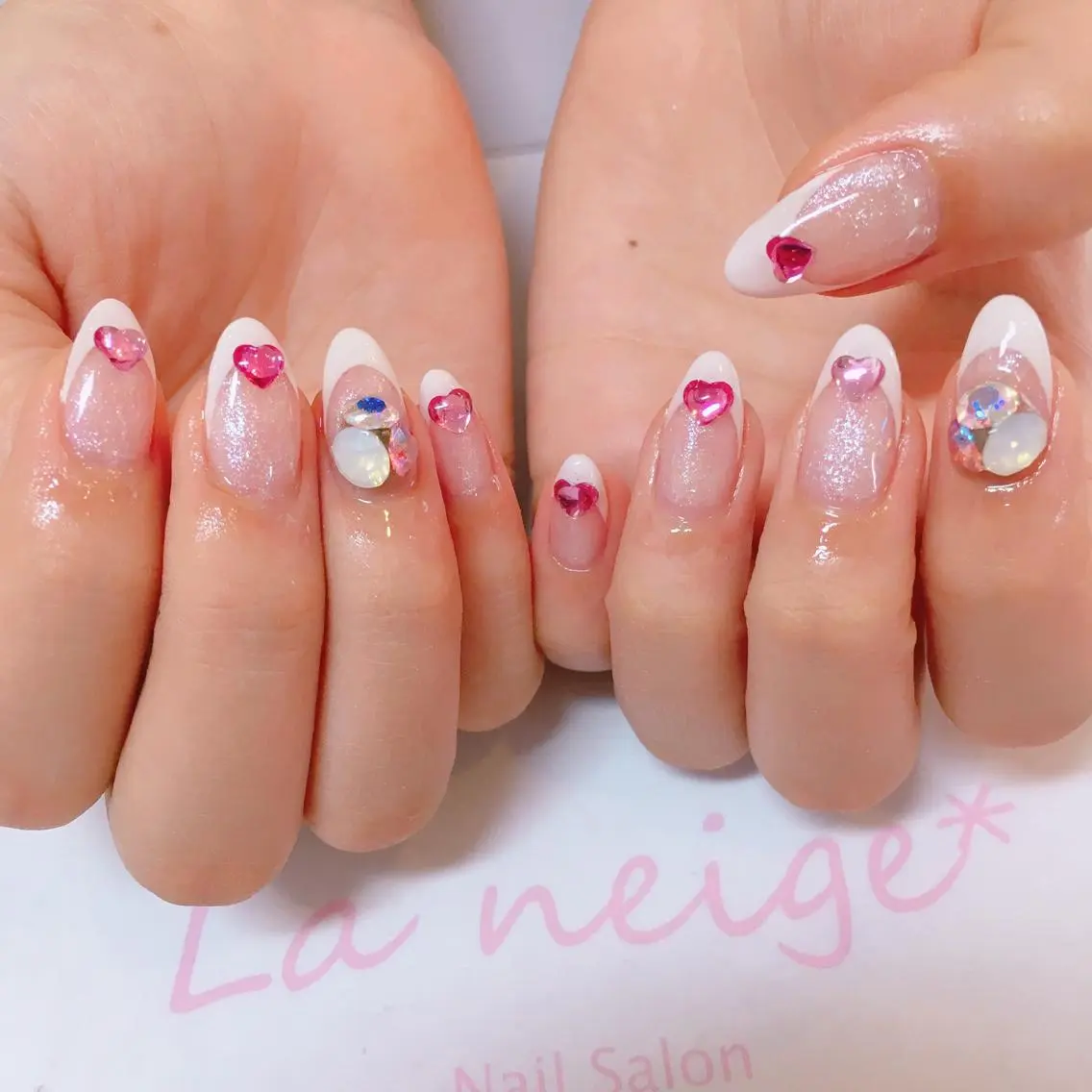 ネイル ハート La neige* yuki 🐩🌙のネイルデザイン