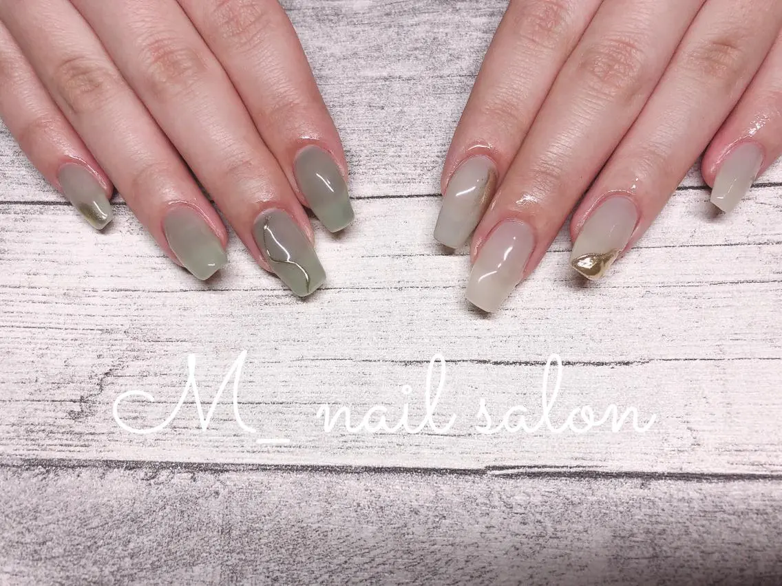 ネイル ジェルネイル パラジェル シンプルネイル M_ nail salonのネイルデザイン