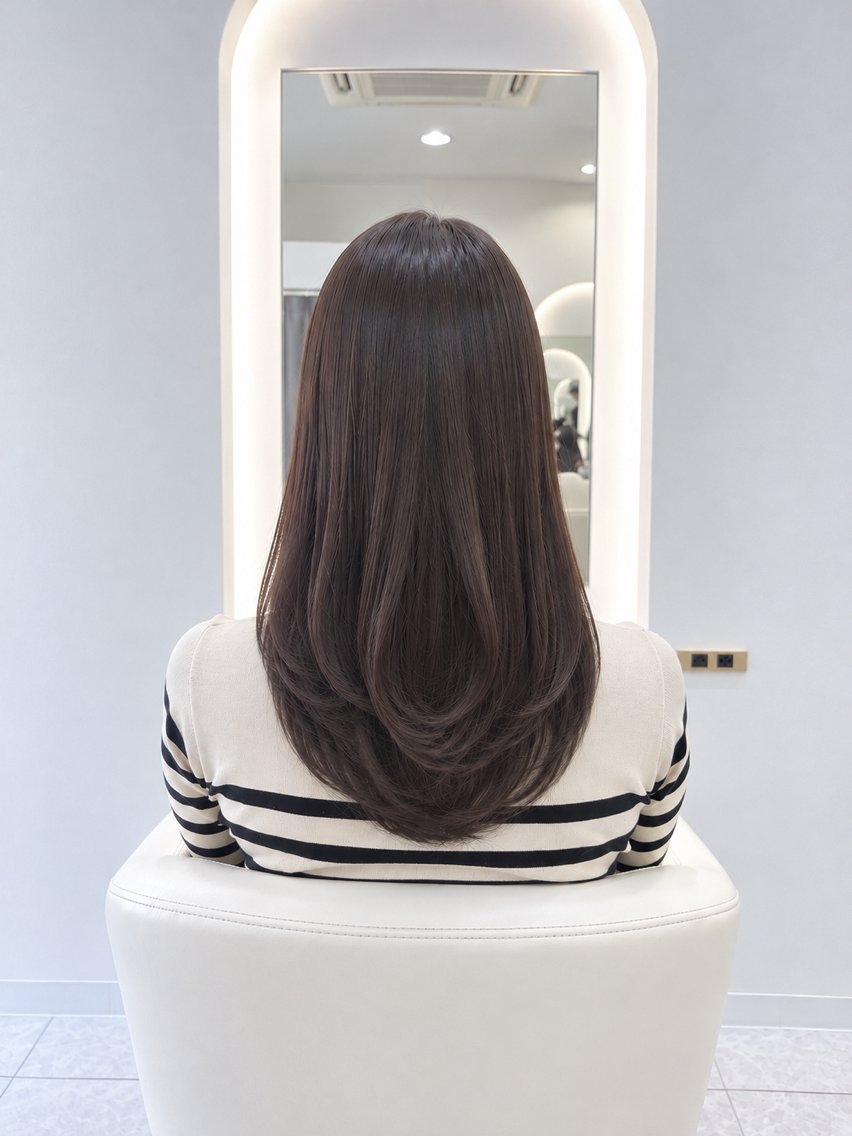 ロング カット ヘアカラー トリートメント Hinata🫧 レイヤー×髪質改善のヘアスタイル
