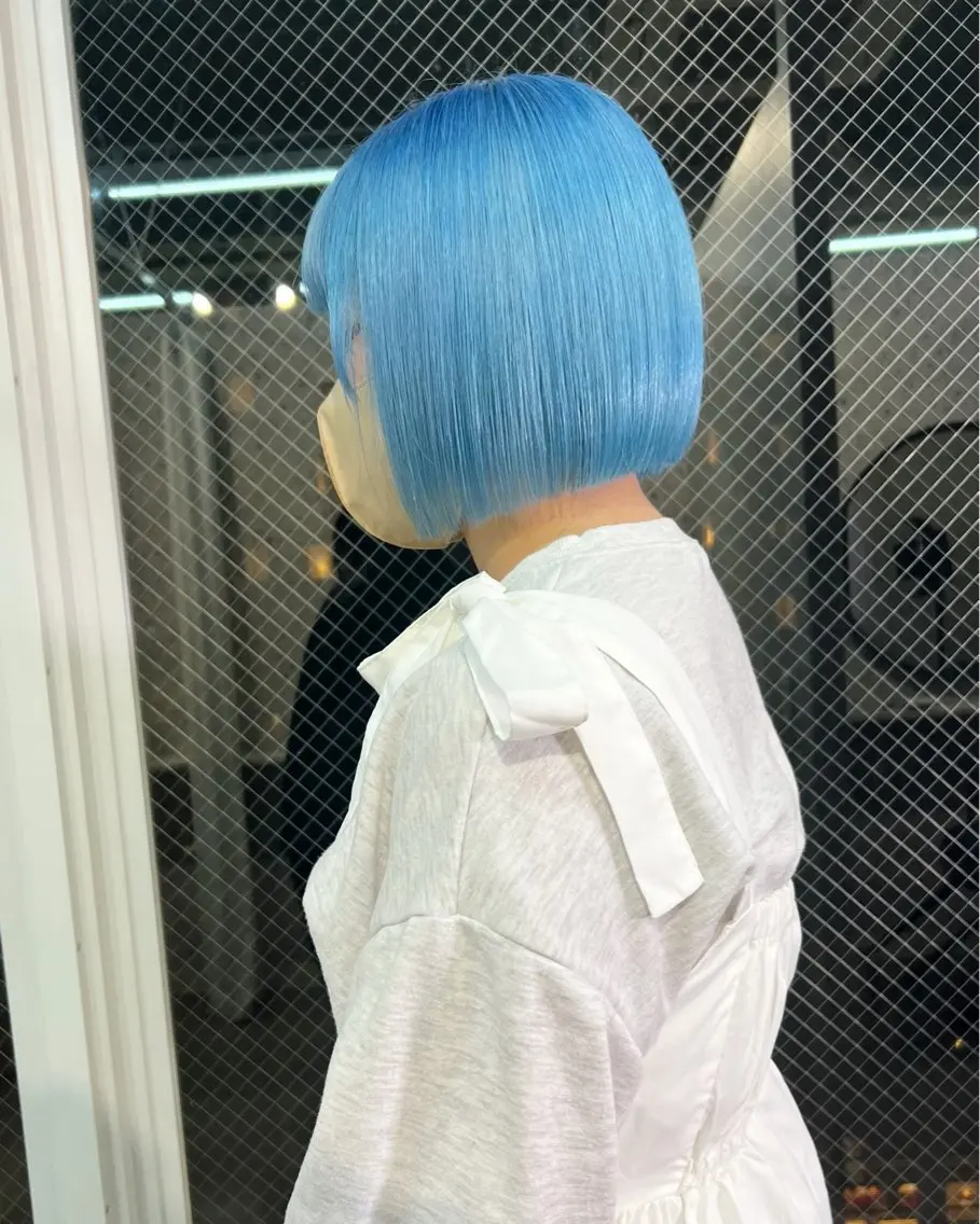 ショート カラー ヘアアレンジ ブリーチ ブルーカラー ケアブリーチ ダブルカラー ハイライトカラー ヘアカラー トリートメント lani ブリーチ /ダブルカラーのヘアスタイル