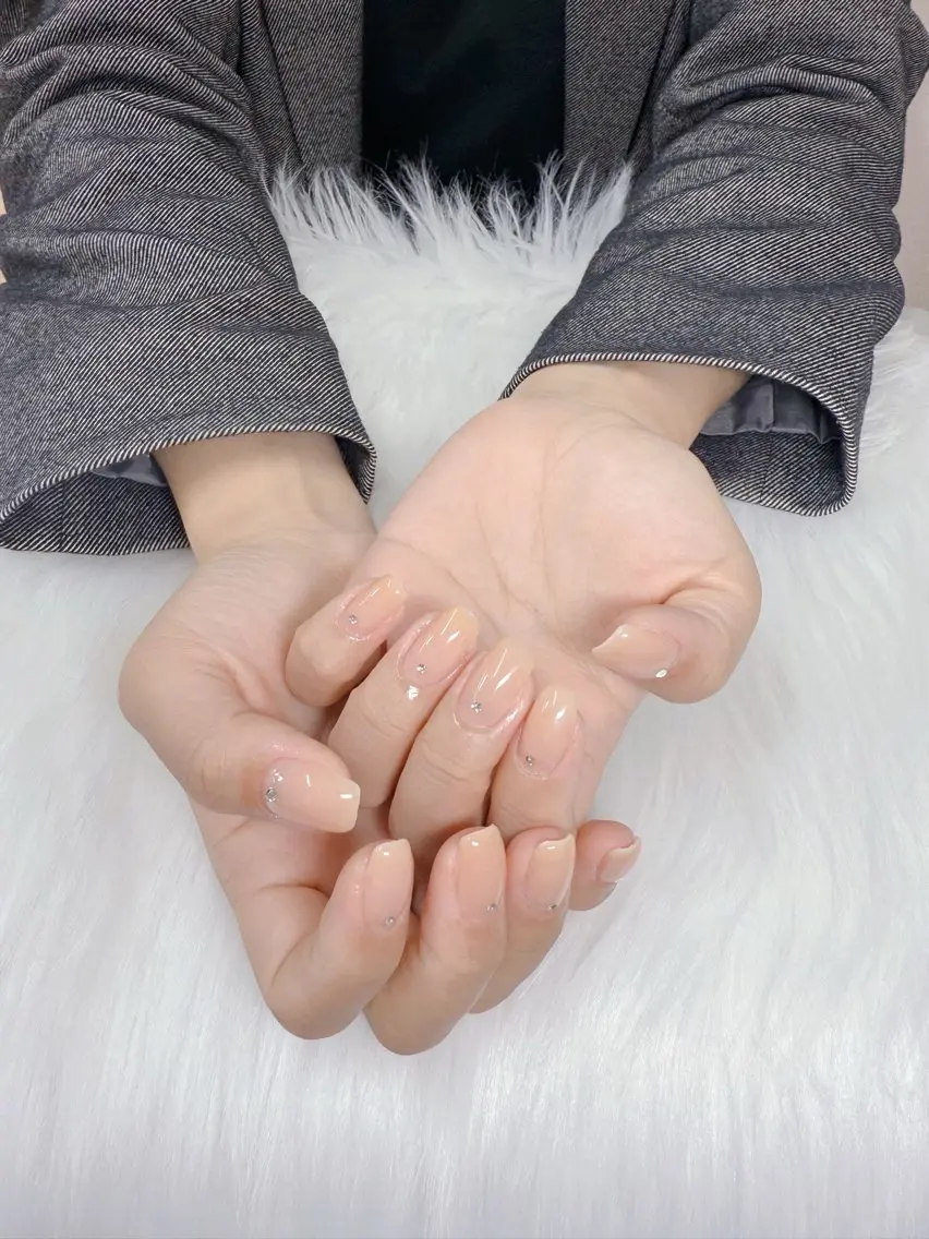 ネイル ジェルネイル 韓国ネイル 持ち込み パラジェル ワンホンネイル ハンドネイル GOHOUBI Nail 心斎橋店のネイルデザイン