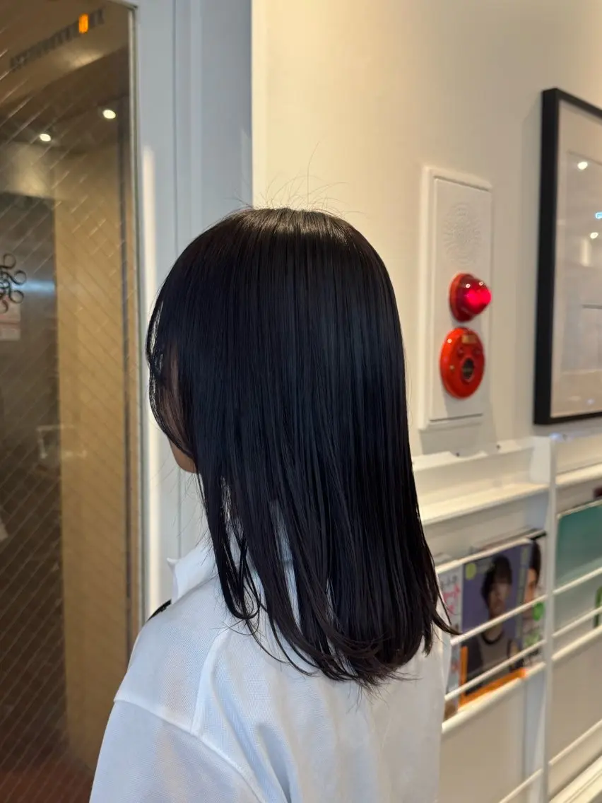 カラー 黒髪 ブリーチ ラベンダーカラー カット ヘアカラー Kurumi🌙韓国 レイヤー/艶感カラーのヘアスタイル