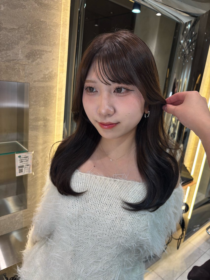 セミロング カット ヘアカラー さくら/縮毛矯正 レイヤー/🖤のヘアスタイル