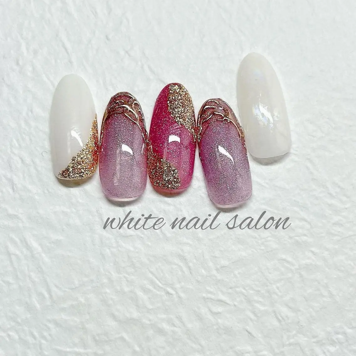 ネイル フットネイル ジェルネイル ハードジェル ラメ(グリッター) 持ち込み ハンドネイル white nail salonのネイルデザイン