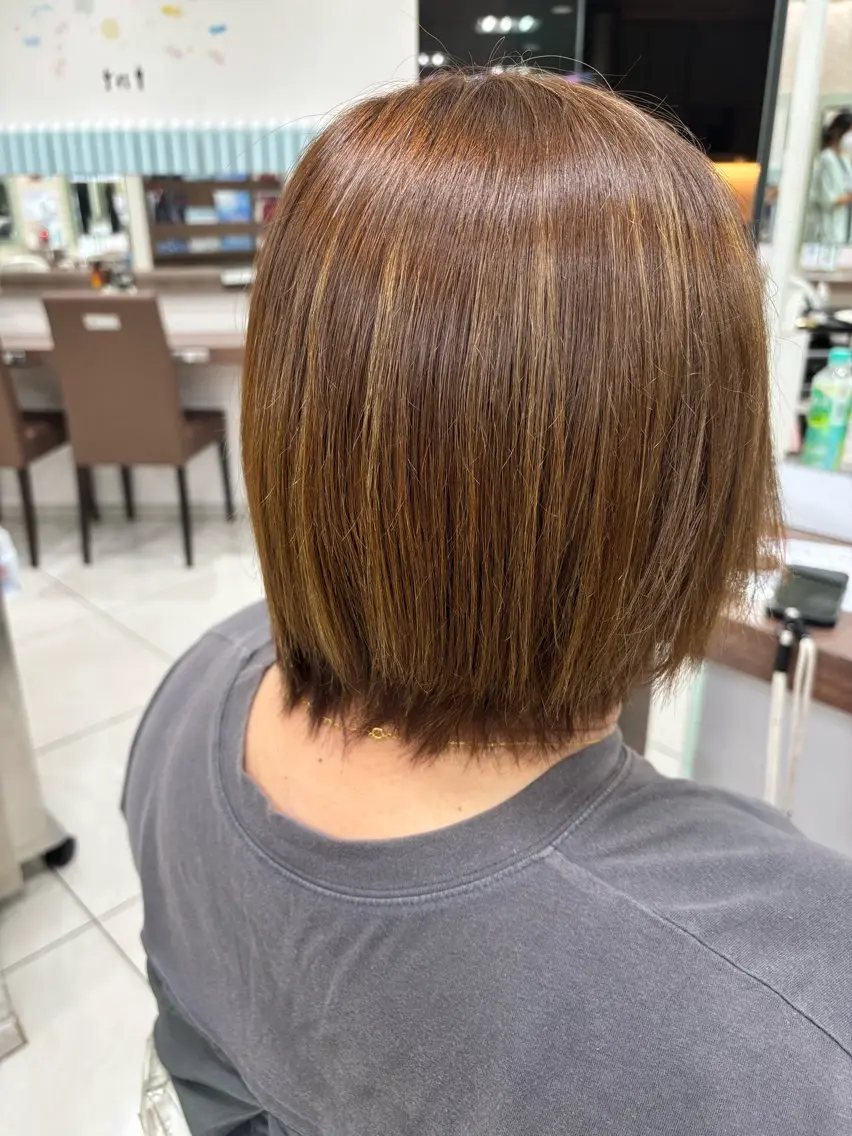 ミディアム 縮毛矯正 原田 虎太郎のヘアスタイル