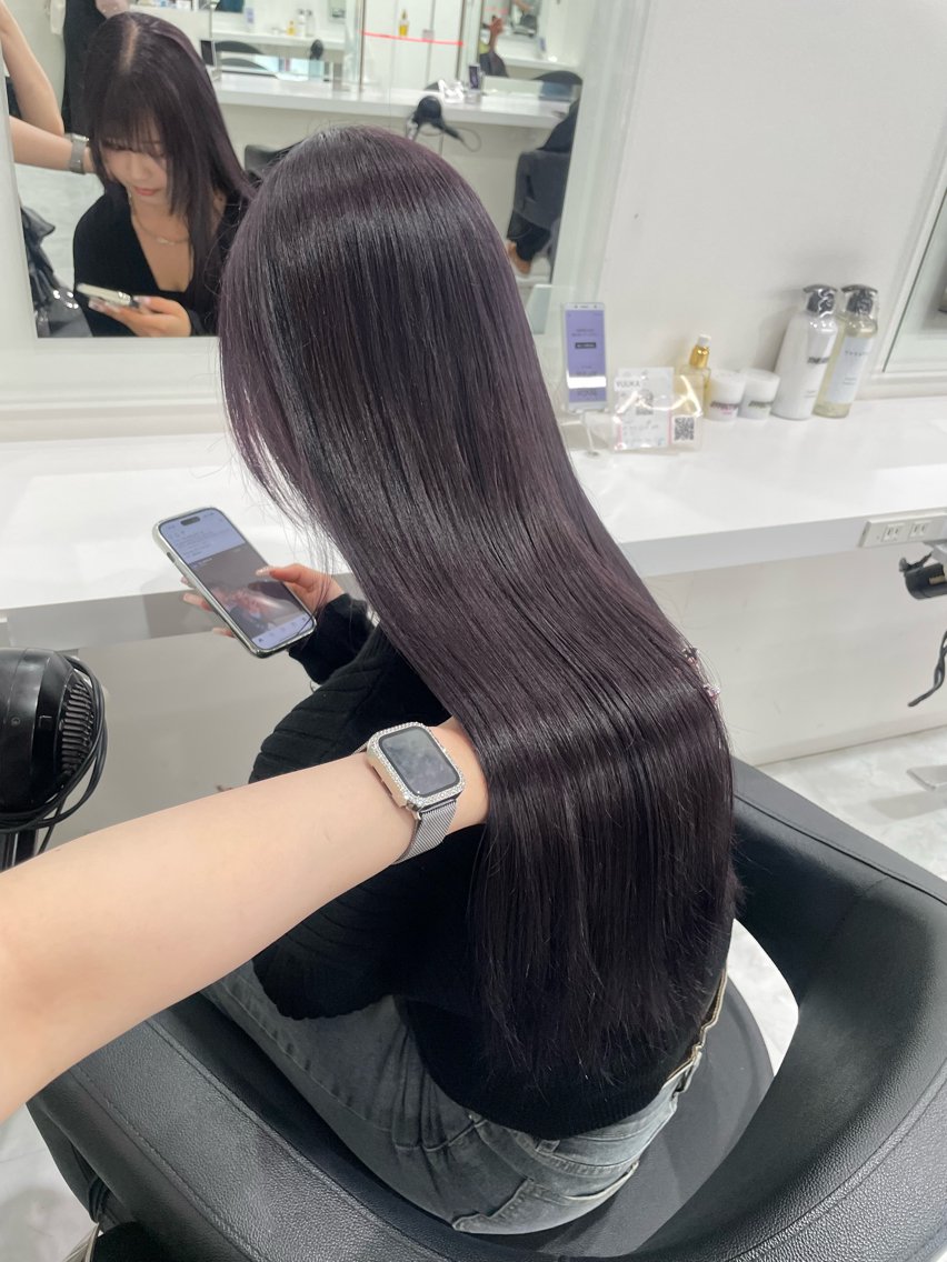 ミディアム カラー ヘアカラー トリートメント ショコラ🤎チョコ 🍫マロン🌰暗髪のヘアスタイル