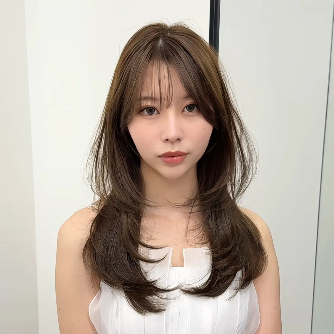 ロング カット ヘアカラー トリートメント 韓国ヘア🤍🇰🇷 ‪🫶🏻吉満のヘアスタイル
