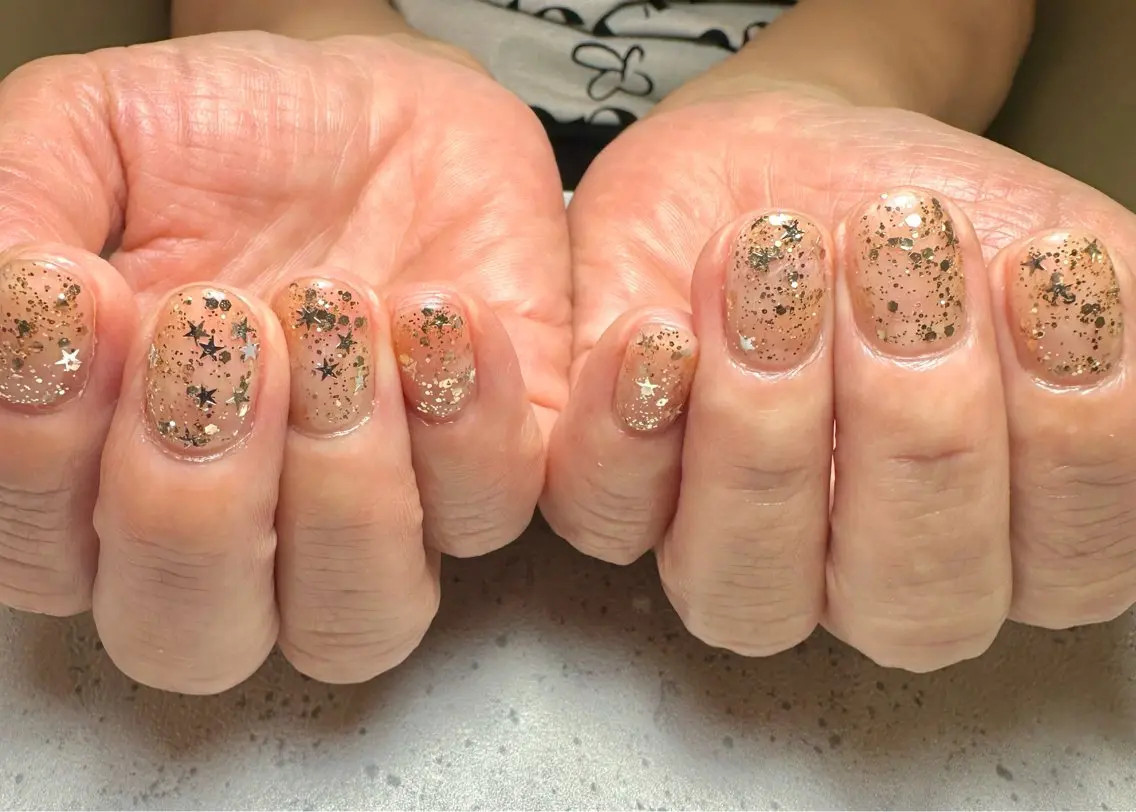 ネイル ラメ(グリッター) ハンドネイル GéRanium Harukaのネイルデザイン