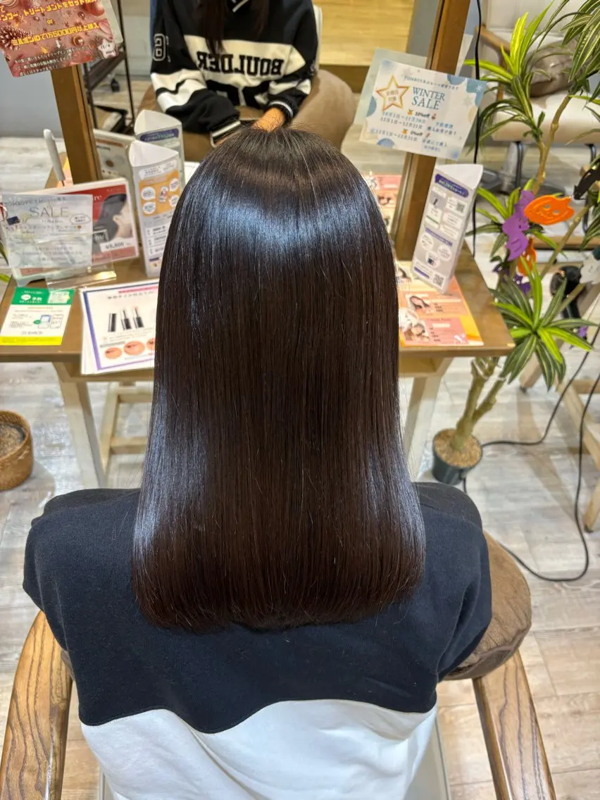 ロング 髪質改善 縮毛矯正 インナーブリーチ募集 おおつる🌻のヘアスタイル