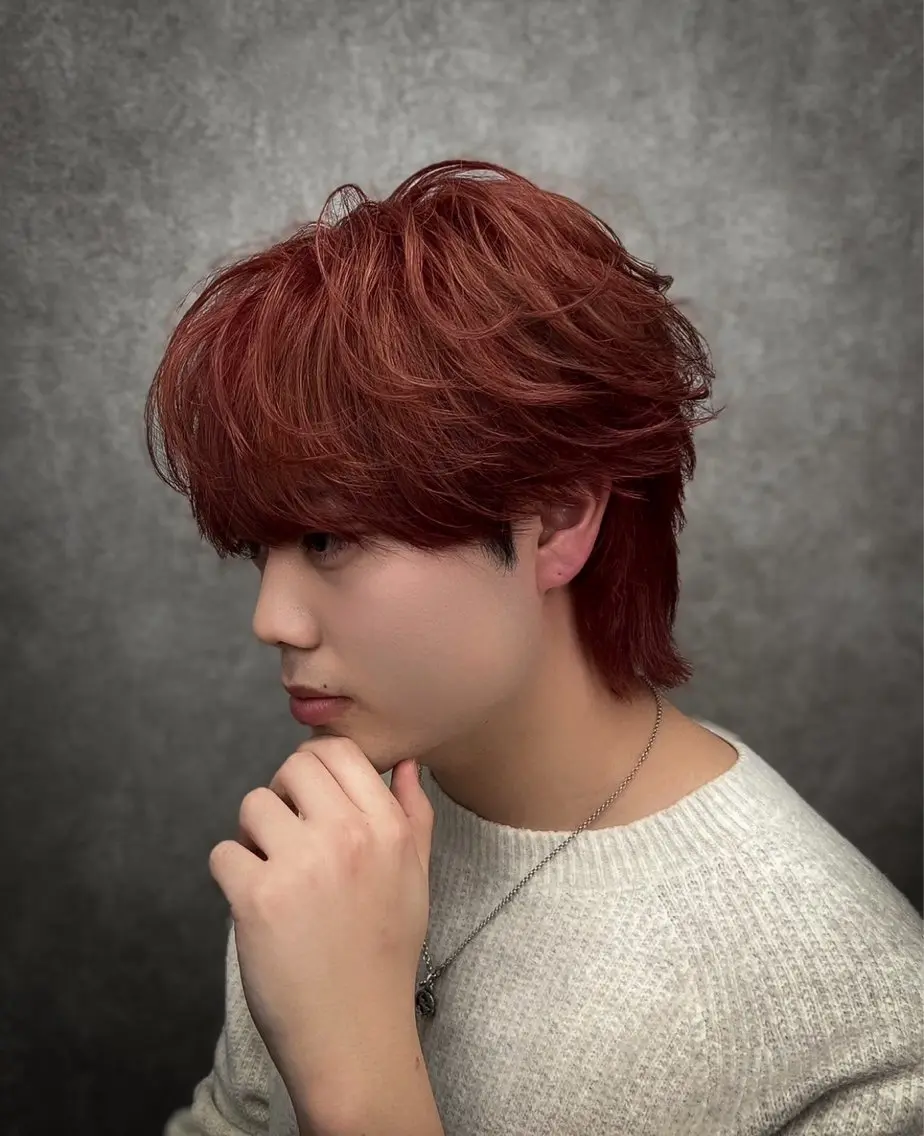 カラー パーマ メンズ レッドカラー ヘアカラー トリートメント STANCE MEN'S公式のヘアスタイル